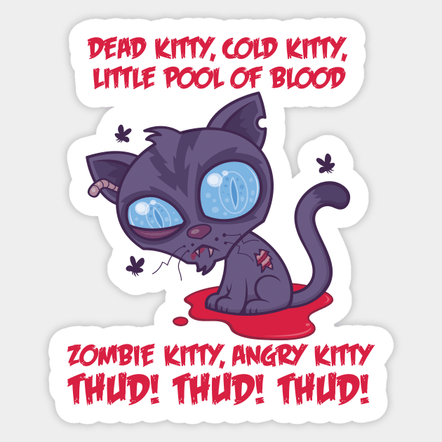 Dead Cold Angry Zombie Kitty Sticker by fizzgig